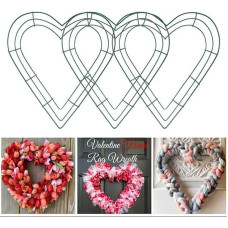 Dytabepl Pack of 3 Metal Heart Wreath Blank, Heart-Shaped Wire Door Wreath Frame, Door Wreath Autumn Window Decoration, Christmas Wreaths Front Door Decoration, Wreath Dried Flowers for Home, Wedding