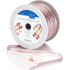 inakustik 402406 Premium Speaker Cable 6 m Transparent 2 x 4.0 mm² Easy Installation S/Z Stranding Colour Coded Item 402406