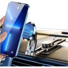 CGEAMDY Magnetic Car Mobile Phone Holder, Magnetic Mobile Phone Holder, 360° Rotation, Car Mount for Universal Dashboard, Foldable Aluminium Alloy Arm Car Mount