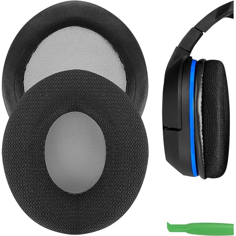 Geekria Ersatz-Ohrpolster aus Netzgewebe für Turtle Beach Ear Force P11, PX22, PX51, PX24, PX21, PX4, PX5, X41, X42, X12 Kopfhörer, Headset-Ohrpolster, Ohrmuschel-Abdeckung (schwarz)