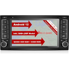 M.I.C. AVT7 Android 10 Car Radio with Navi Qualcomm Snapdragon 665 6G + 128G, Replacement for VW T5, Multivan, Touareg with RNS 510: SIM DAB Plus Bluetooth 5.0, WiFi 2DIN, 7 Inch IPS Tempered Glass Screen, USB