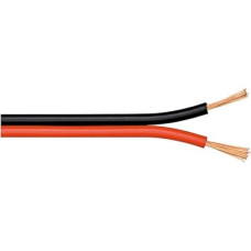 Goobay 56705 Loudspeaker Cable 2 x 1 mm² CCA Stranded / Speaker Cable / Audio Cable / Audio Cable / Subwoofer Cable / Red / Black / 100 m