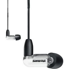 Shure AONIC 3 Wired Sound Isolating Earbuds, Transparent Sound, One Driver, In-Ear Detachable Cable, High Quality and Durable, Compatible with Apple and Android Devices - White