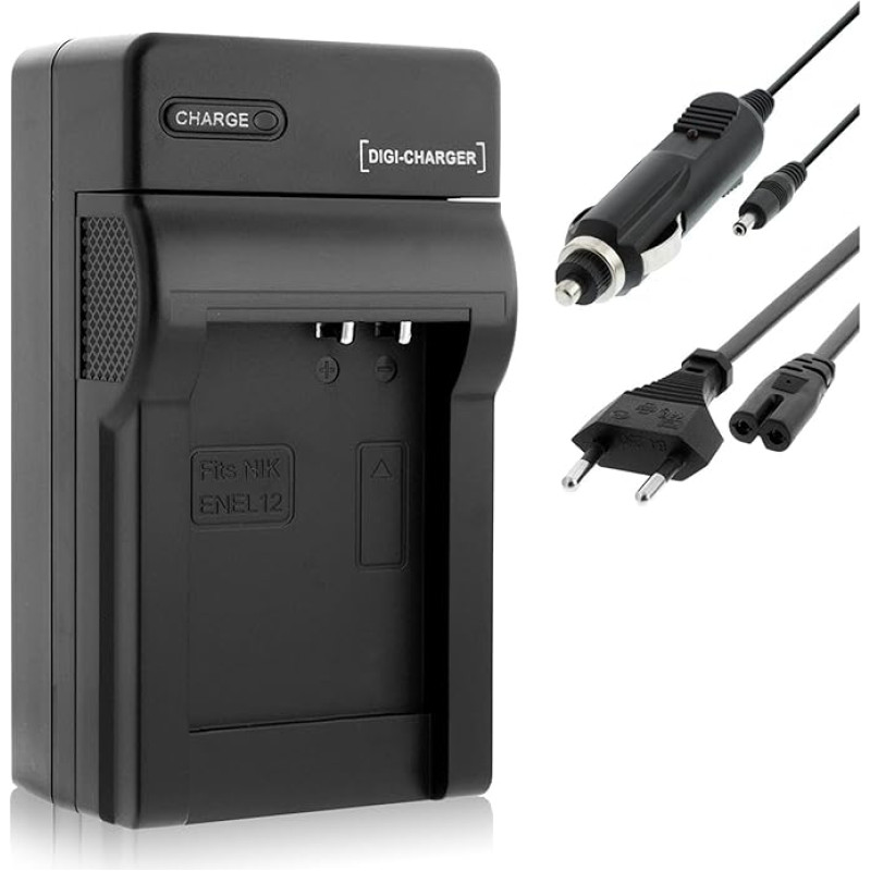 Mains / Car Charger for Nikon EN-EL12 / Coolpix - See List