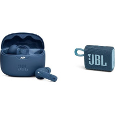 JBL Tune Beam - Water Resistant True Wireless In-Ear Headphones & GO 3 Small Bluetooth Box in Blue - Waterproof Portable Speaker for Travel