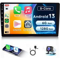 6GB + 128GB 8Core Car Radio Android 2 DIN with Wireless Carplay Android Car, Hodozzy 10 Inch Touchscreen Double DIN Car Radio GPS Navigation WiFi Bluetooth 5.0 USB Steering Wheel Control FM/RDS Radio