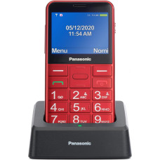 Panasonic KX-TU155EXRN Unlocked Senior Mobile Phone (SOS Emergency Button, Hearing Aid Compatible, Torch Function, Large Single Buttons for Easy Use, Colour Display, 2.3 Inches), Red