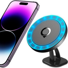 Quarble Magnetic Car Mount Compatible with MagSafe Case and iPhone 12 Pro Max Mini, 360° Adjustable Phone Holder for Dashboard, No Metal Plate Needed