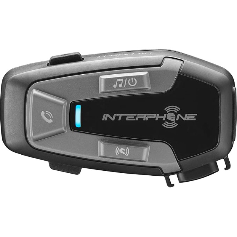 INTERPHONE U-Com 6R - Single Pack - Detachable Bluetooth 5.2 Motorcycle Intercom and Built-in Battery, 15 Hours Autonomy, 1 km Motorcycle, TFT and GPS Compatible, 32 mm Speaker