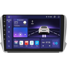 10 Inch Android 12 Stereo Car Radio Wireless CarPlay Android Car for Peugeot 208 2008 2014-2018 FM RDS Radio GPS WiFi & 4G LTE Navigation Bluetooth 8-Core 4G + 32G Weather Display