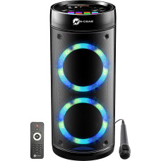 N-GEAR LPG26R Let's Go Party Bluetooth Speaker with Karaoke Microphone, LED Disco, Power Bank, Power 600W (40W RMS), Black