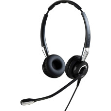 Jabra Biz 2400 II Quick Disconnect On-Ear Stereo Headset - Ultra noise-cancelling and Corded Lightweight Headphone with HD Voice and Soft Head Cushioning for Deskphones, Black