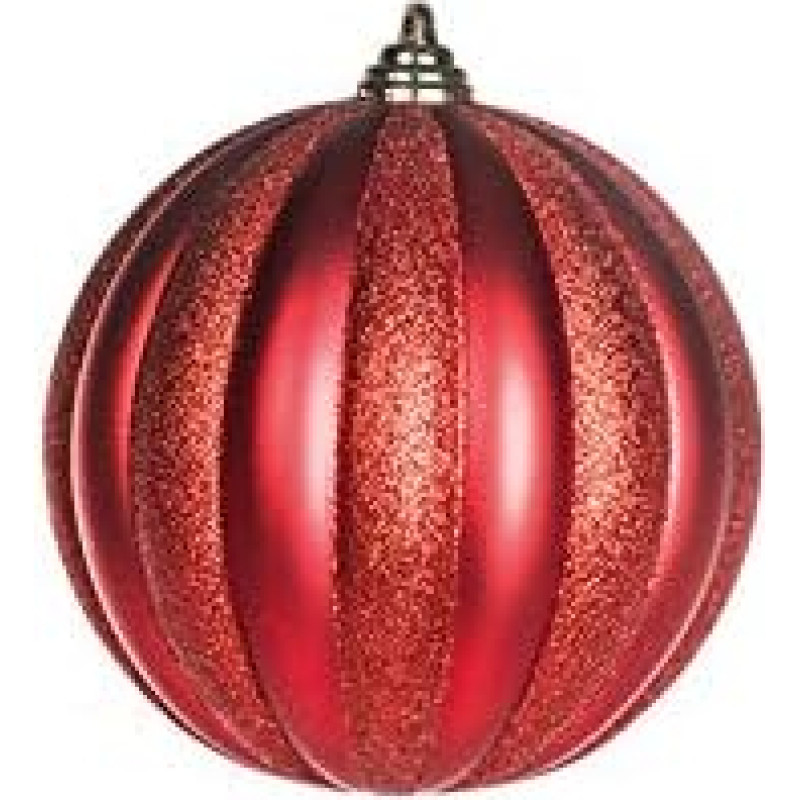 EUROCINSA Ref.28534 Box of 3 Hanging Baubles PVC Red Matt and Glossy 10 cm Diameter 1 Piece 10 cm