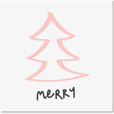 Declea Square Christmas Tree Pink Wooden Shapes Hanging or Stand Decoration for Home Party Event Design: