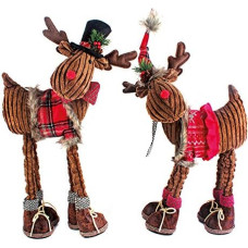 EUROCINSA Reindeer Pair Long Legs 65 cm Height 1 Piece Fabric Brown One Size