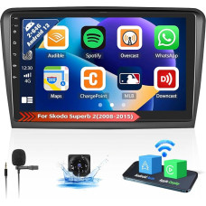 OiLiehu 2G + 64G Android 13 Wireless Carplay Android Car 2DIN Car Radio for Skoda Superb 2 (2008-2015) Car Radio with Screen 10.1 Inch Support HiFi/Equalizer/Bluetooth/FM RDS/WiFi/GPS