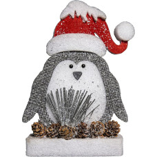 SHATCHI Red/Grey Penguin Christmas Table Figurines Window Wall Door Holiday Home Xmas Glitter Foam Showpiece Decorations 42cm/32cm/20cm/42cm