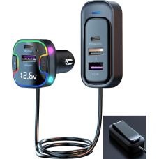 Thlevel USB C Car Charger 75 W PD & QC 3.0 with 5 Ports Charger Quick Charge with 1.5 Metre Cable for 12 V / 24 V Car Motorhome Boat