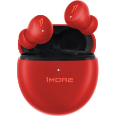 1MORE ComfoBuds Mini Bluetooth 5.2 Headphones, Hybrid Active Noise Cancelling Headphones, In-Ear Wireless Headphones, 4 Microphones for Clear Call, Stereo Sound, Wireless Charging, IPX5 (Red)