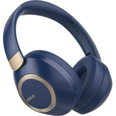 LORELEI B-C6 Wireless Over-Ear Headphones, 50H Playtime Foldable, Lightweight Bluetooth Headsets, Deep Bass, Built-in Microphone, Memory Foam Earmuffs, for Travel (Navy)