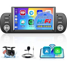 [2+64GB Android 13] for 2013-2020 Fiat Panda Radio, Carplay Android Car Wireless, 6.2 Inch Touchscreen Radio, Bluetooth, GPS Navi WiFi HiFi FM RDS SWC USB, Reversing Camera