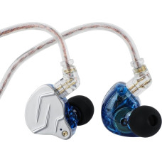 LINSOUL KZ ZSN Pro Dual Driver 1BA + 1DD Hybrid Metal Earphones HiFi In-Ear Monitor with Removable Recessed 2Pin Cable, Zinc Alloy Panel (Blue, Without Microphone)