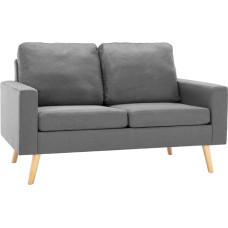 vidaXL sofa 2 sėdimos vietos 2 sėdimos vietos poilsio sofa Audinys sofa Minkšta sofos sėdynė Baldų dizainas Sofa Svetainės sofa Šviesiai pilkas audinys Medinis rėmas
