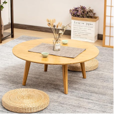 Sunkiasvoris apvalus šoninis stalas su 4 kojų kolonomis, skirtas svetainei, miegamajam ar balkonui