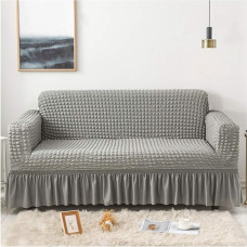 YOUCAI Universalus sofos užvalkalas Sofos užvalkalas su sijonu miegamajam, svetainei, bendrabučio kambariui, dekoravimui, pilkas, 2,1 vietos (90-140 cm)