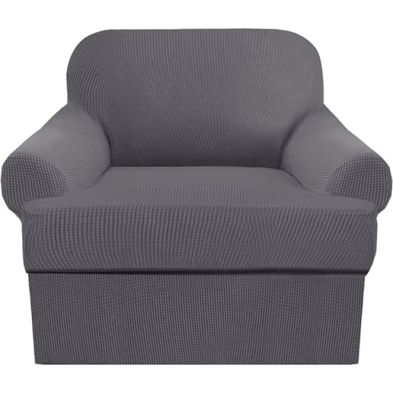 GAMUKAI 3 sofos užvalkalų rinkinys T formos pagalvėlės sofos apsauginiai užvalkalai Minkšti baldų užvalkalai su 2 viengubais T formos pagalvėlių sėdynių užvalkalais (pilka, kėdė)