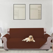 U-NICE HOME Großer Sofabezug, wendbar, Couchbezug für Hunde, mit elastischen Bändern, wasserabweisend, Möbelschutz für Haustiere, Couchbezug für 4 Kissen, Couch (übergroßes Sofa, Braun/Braun)