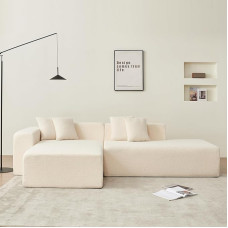 L-Form Sofa 268x153 cm Moderne Stoffcouch mit 4 Kissen Bequemer 3-Sitzer Abschnitt für Wohnzimmer & Büro Linkshänder Lounge