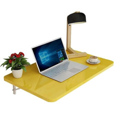 Schwebender Wandschreibtisch, faltbar, wandmontierter Tisch für kleine Räume, Gelb, 50 x 120 cm