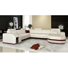 Bullhoff by Giovanni Capellini Frankfurt Sofa Set Leather White Wine Red
