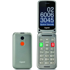 Gigaset GL390 GSM Mobile Phone without Contract for Seniors (with SOS Function, Comfortable Features), Titanium silver