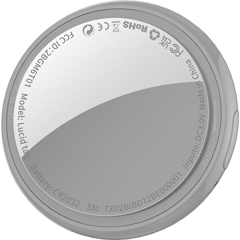 Air Tracker Tag, Koffer Tracker kompatibel mit Apple Wo ist? APP (tik iOS), Schlüsselfinder für Schlüssel, Gepäck, Koffer, Brieftasche, Weltweite Verfolgu, (1 Pack) Grau Pro