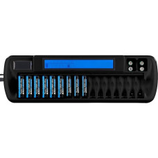 tka Köbele Akkutechnik Battery charger: charger for 16 AA batteries and 2 9 volt blocks, LCD display (round cell charger, universal battery charger, battery)