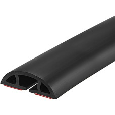 tiekimo žemėlapis 1,8 m Boden-Kabelabdeckung, PVC-Kabelschutz, 1,1 cm B x 0,6 cm H, Kabelmanagement, Schwarz