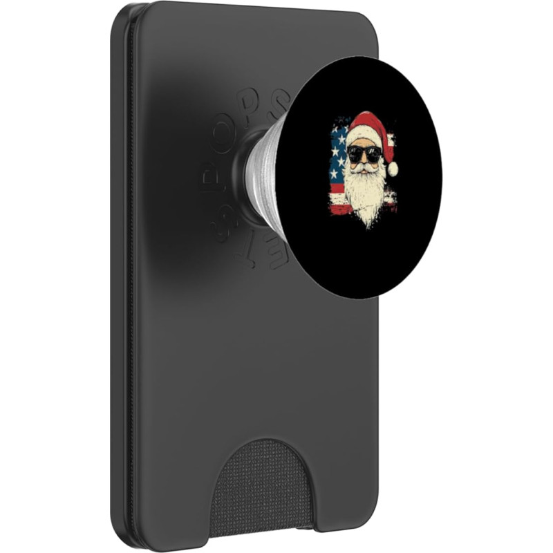 Nikolaus Santa Silhouette Weihnachtsmann mit Sonnenbrille PopSockets PopWallet für MagSafe