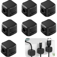 Magnetischer Kabel-Organizer-Halter, 8 Stück, Schreibtisch-Kabel-Clip-Management-System mit starkem Klebstoff, einfach zu installieren, Kabel-Ladegerät-Halter für Nachttisch, Küchengeräte, Büro, keine