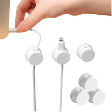 6 Stück Kabelaufräum-Clips Kabel-Organizer Magnetisches Kabelmanagement Selbstklebende Drahthalter für Schreibtisch, Nachttisch, Ladekabel, HDMI, USB, Audiokabel, Büro, Zuhause, Weiß