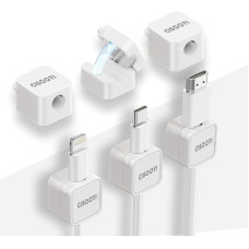 Magnetiniai kabelių segtukai, 6 Stück, savadarbiai kabelių segtukai, idealus kabelių organizatorius, draustinis, skirtas knygų skaitytuvui, naktiniam skaitytuvui, patogiam kabeliui, kompiuteriui, kompiuteriui, kioskui, butui, automobiliui, šviesus