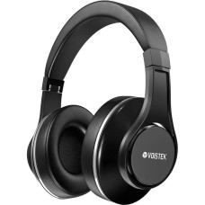 Voistek Over Ear Headphones Bluetooth, 45 Hours Playtime, HiFi Stereo Foldable Headphones Wireless Comfortable Ear Cups for Music, Travel, Business, (Black)