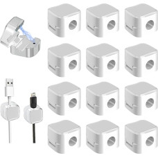 Kabel-Organizer, 12 Stück weiße magnetische Kabel-Clips, magnetischer Seil-Kabel-Organizer zur Verwaltung von selbstklebenden Schreibtischdrähten für die Organisation von Nachttischen, Küchengeräten