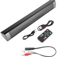 Portable Soundbar for TV/PC, Bluetooth 5.0 Subwoofer Soundbar with Two 5W Stereo Speakers, Supports Hands-Free Calling, Memory Card and AUX Mode, Remote Control