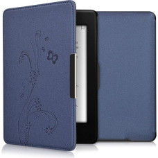 kwmobile Case for Amazon Kindle Paperwhite - Book Style PU Leather Protective e-Reader Cover Folio Case - (for 2017 and older) Dark Blue