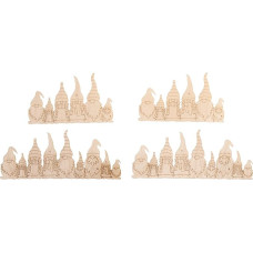 Rayher Wichtelfamilie, hauchdünne Furnierholzleisten, 4 Stück, natur, zwei Größen, 2 Leisten 9,2 cm lang, 2 Leisten 13,2 cm lang, Weihnachtsdekoration Wichtel, Holzteile Wichtel, 46806505