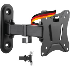 SCHWAIGER 9390 TV Wall Mount for Displays 13-29 Inches up to 25 kg Pivoting Powder-Coated Aluminium Rust-Proof Includes Mounting Accessories