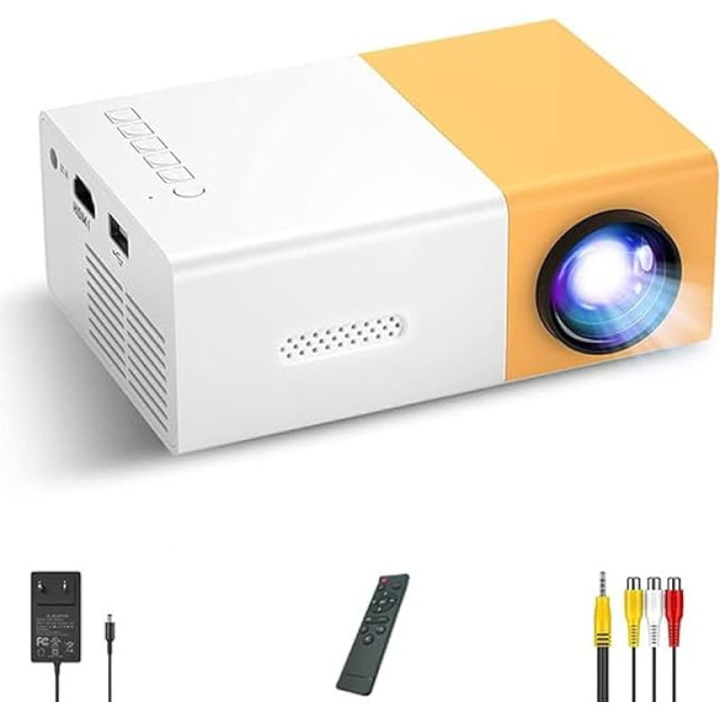 Projektorius, YG300 Nešiojamasis animacinių filmų projektorius Lauko filmų projektorius LED Pico vaizdo projektorius namų kino teatrui su HDMI sąsajomis (ES kištukas)