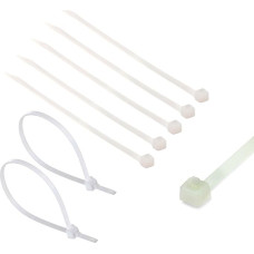 TERF® Wiederverwendbare weiße Kabelbinder, 300 mm x 4,8 mm, strapazierfähig, Nylon, lösbar, verstellbar, Kunststoffbinder für Zuhause, Büro, Garten, Garage, Werkstatt, Heimwerker, 50 Stück